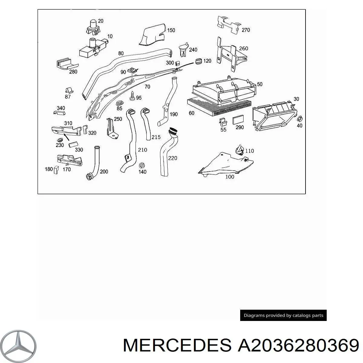  Mercedes A2036280369 ціна, від 1.27 USD