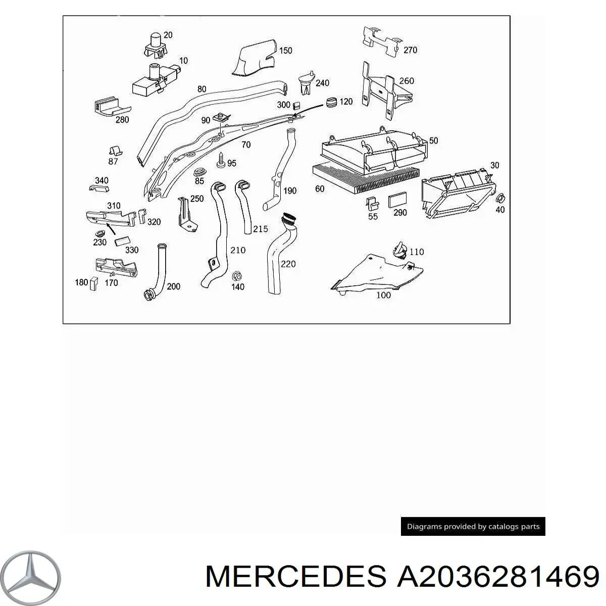  Mercedes A2036281469 ціна, від 2.53 USD