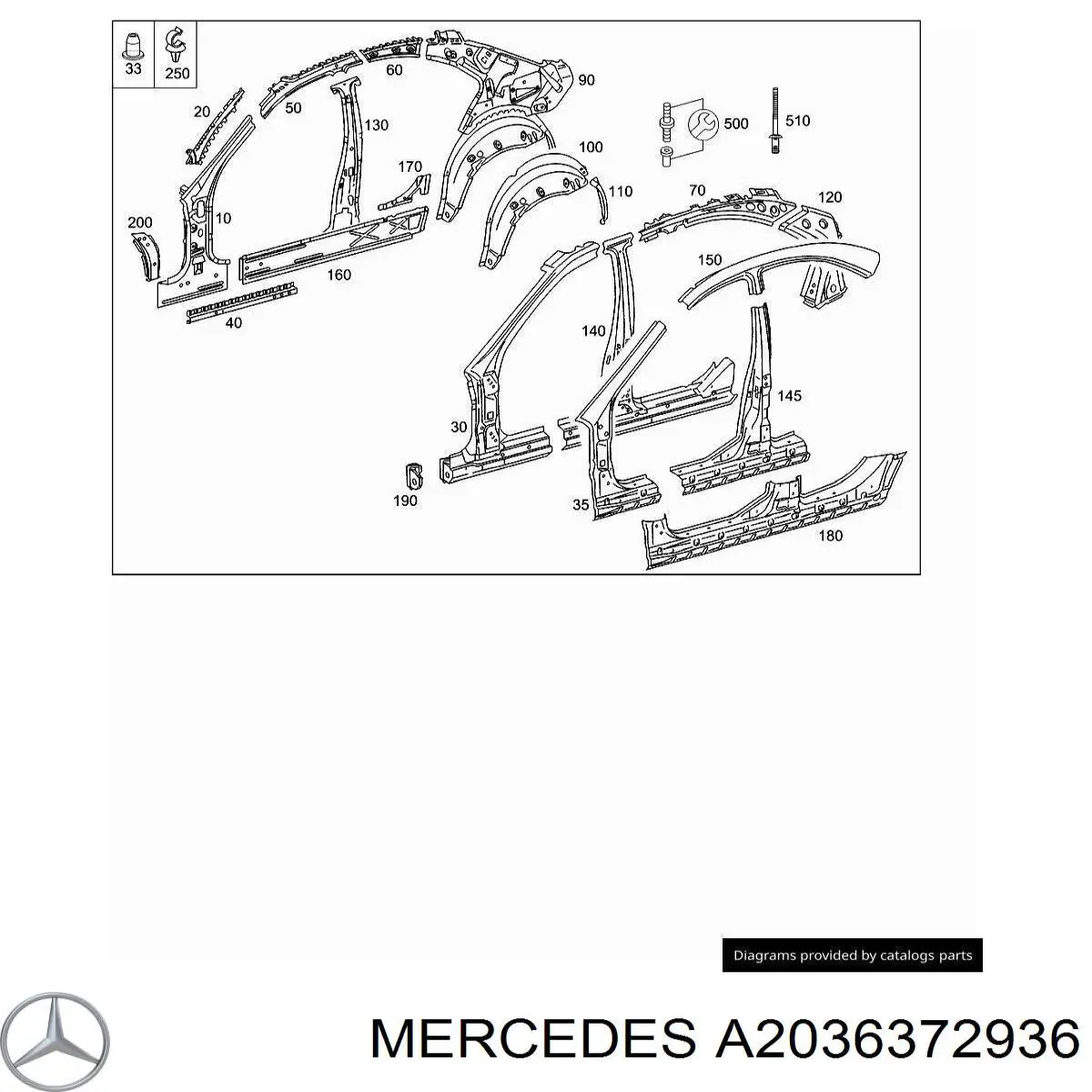 Купити A2036372936 Mercedes 
