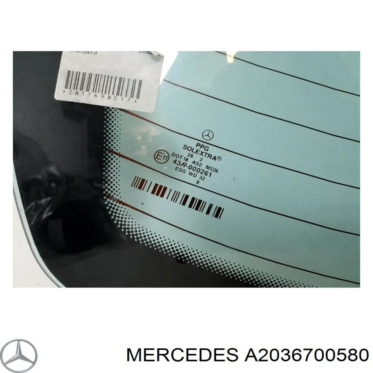 A2036700000 Mercedes Заднє вікно