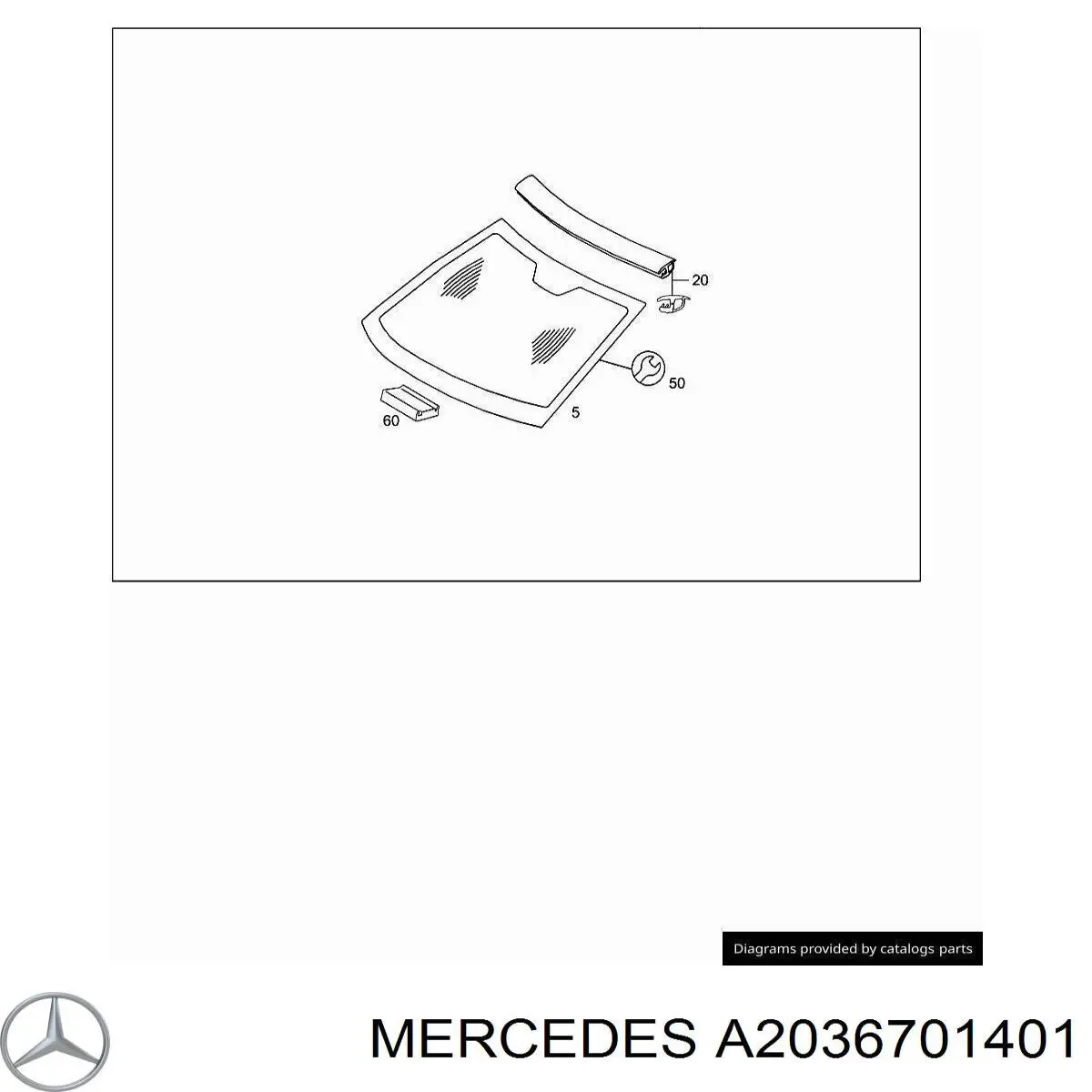 Автоскло Mercedes A2036701401 ціна, від  USD