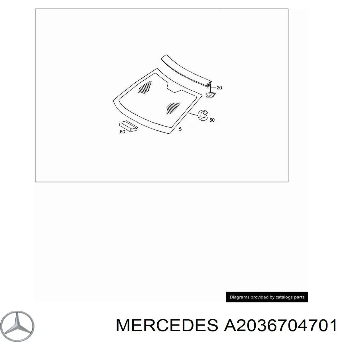 A2036704701 Mercedes скло лобове