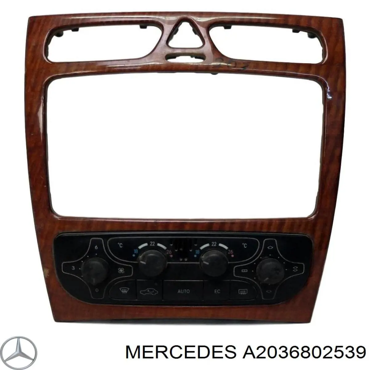 Молдинг (накладка) панелі приладів "торпедо", центральний Mercedes A2036802539 ціна, від 5.60 USD