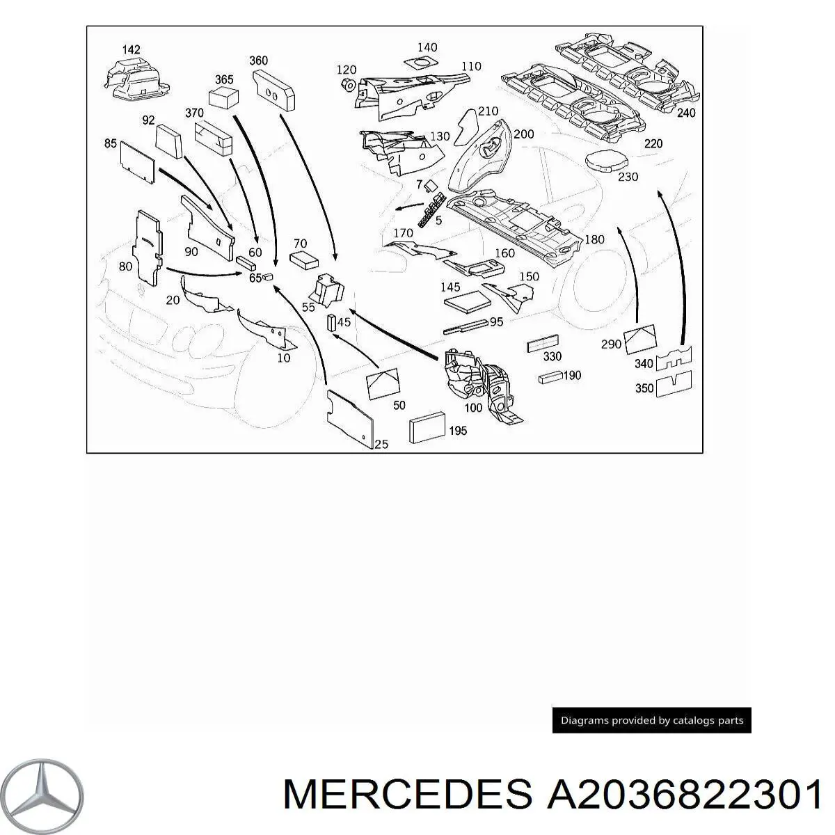  Mercedes A2036822301 ціна, від 7.60 USD