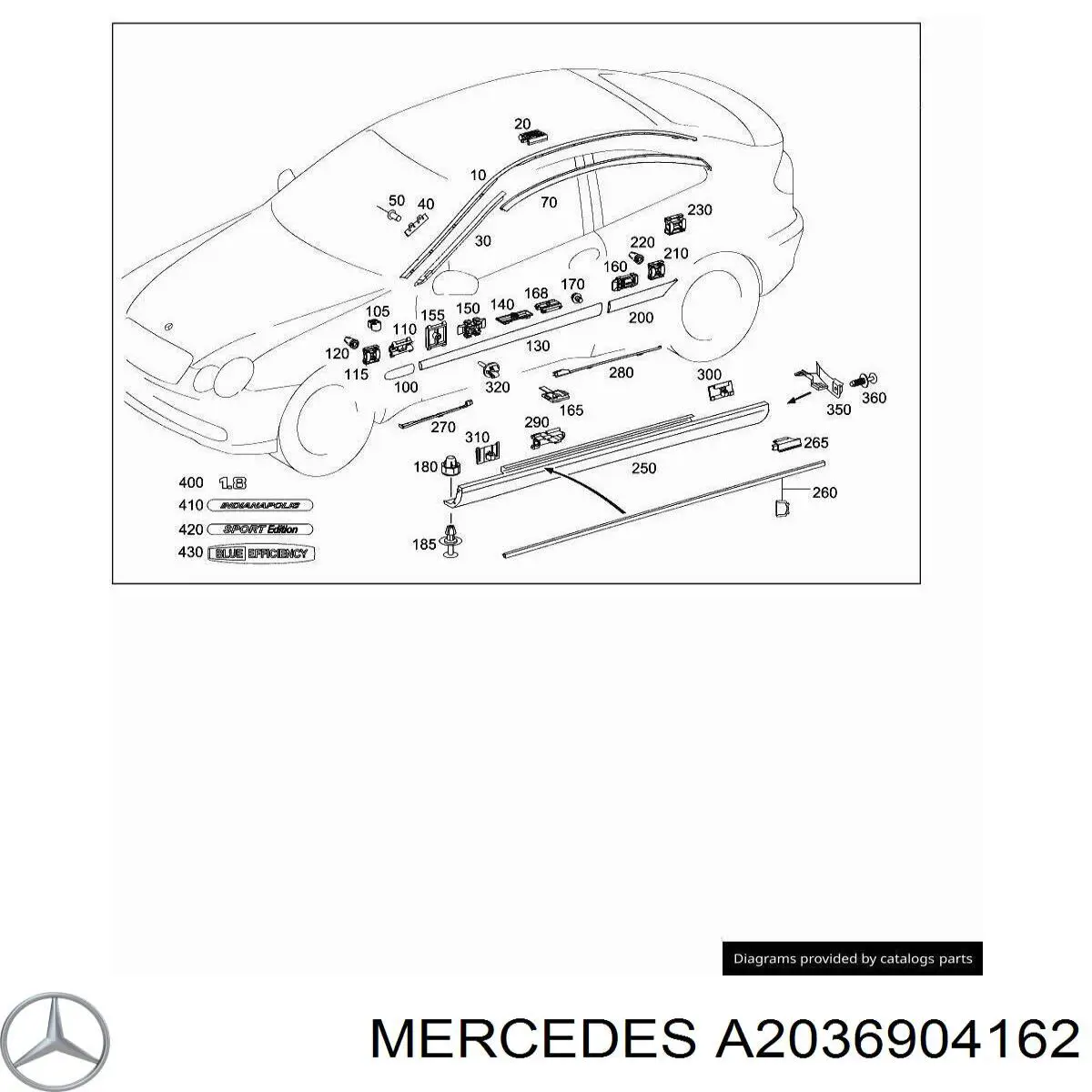  Mercedes A2036904162 ціна, від 11.40 USD