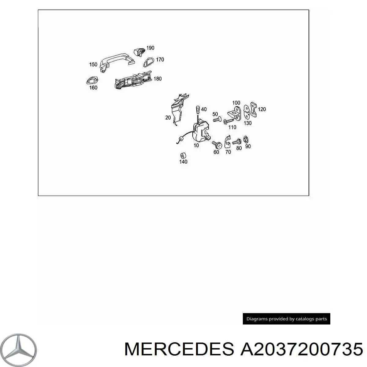 Замок задньої двері, лівої Mercedes A2037200735 ціна, від 25.34 USD