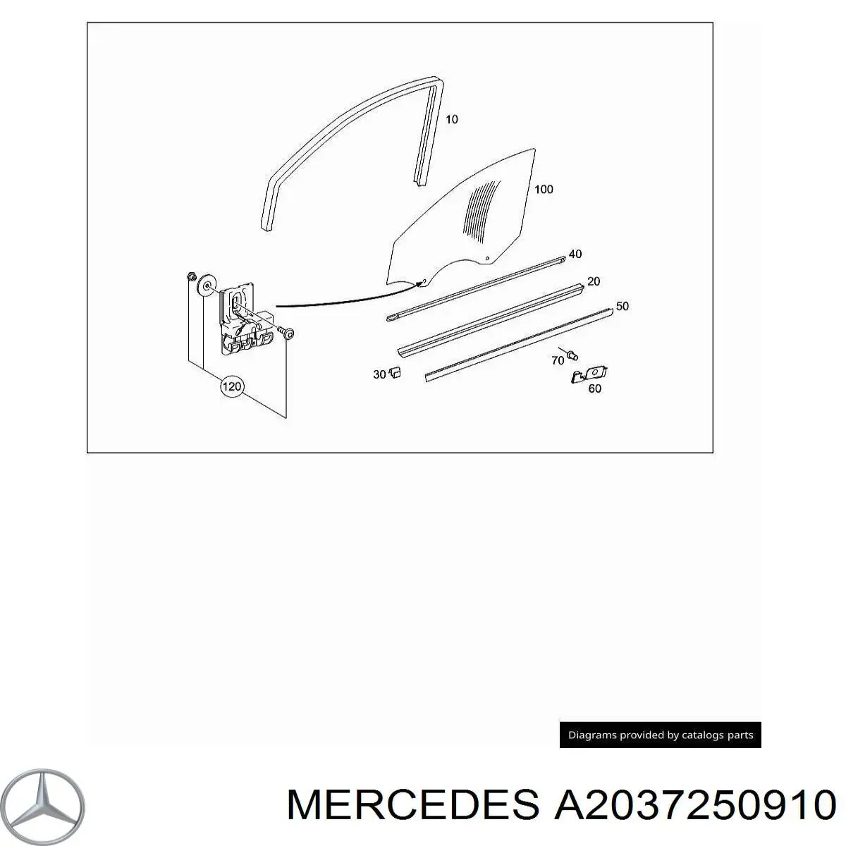 Скло передніх дверей, лівою Mercedes A2037250910 ціна, від 11.25 USD