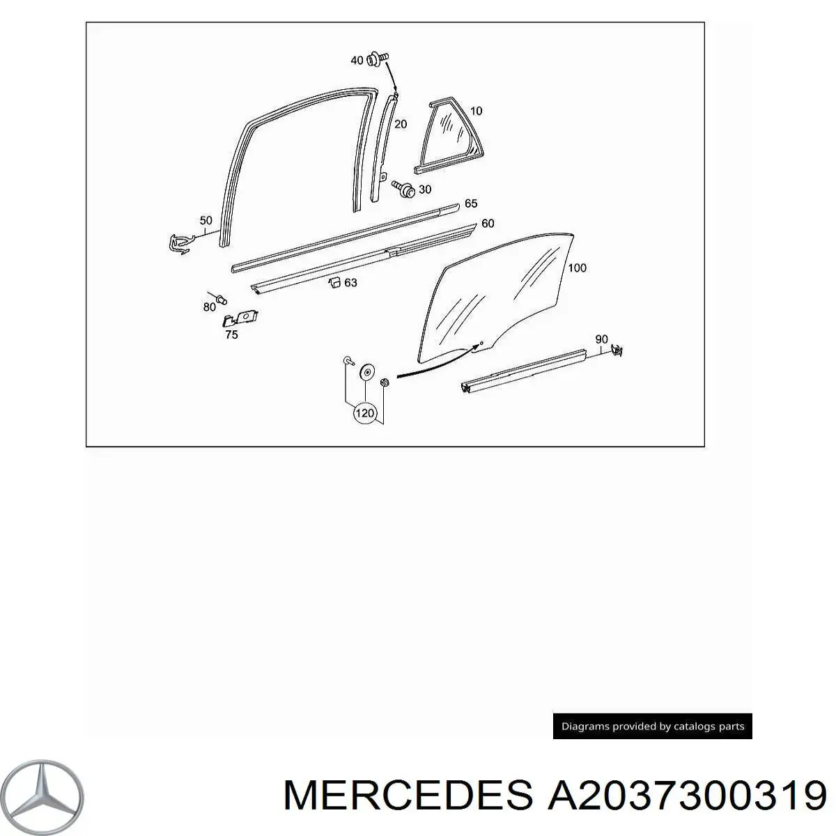 Накладка задньої двері, лівої, вертикальна Mercedes A2037300319 ціна, від 8.47 USD