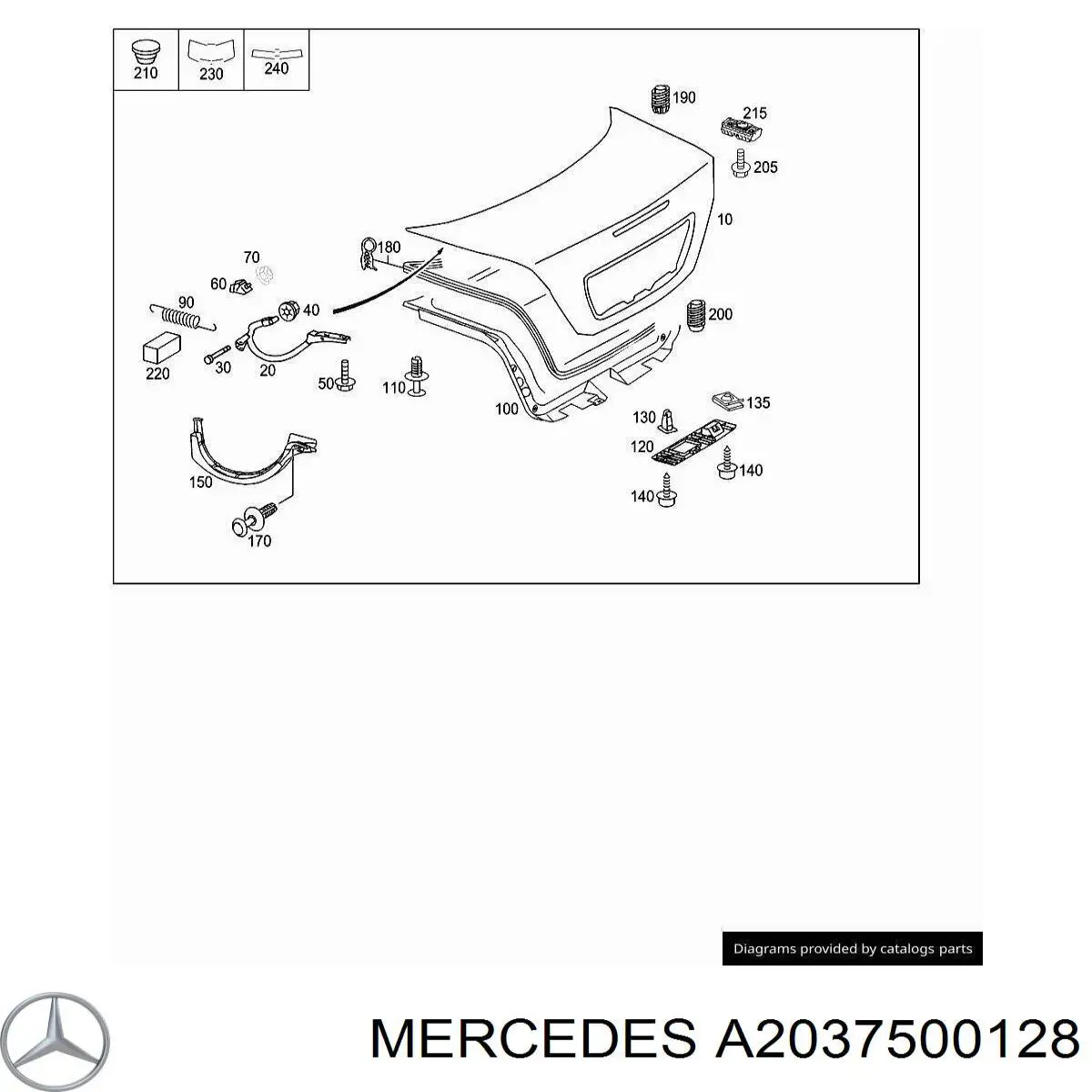  Петля кришки багажника Mercedes C 