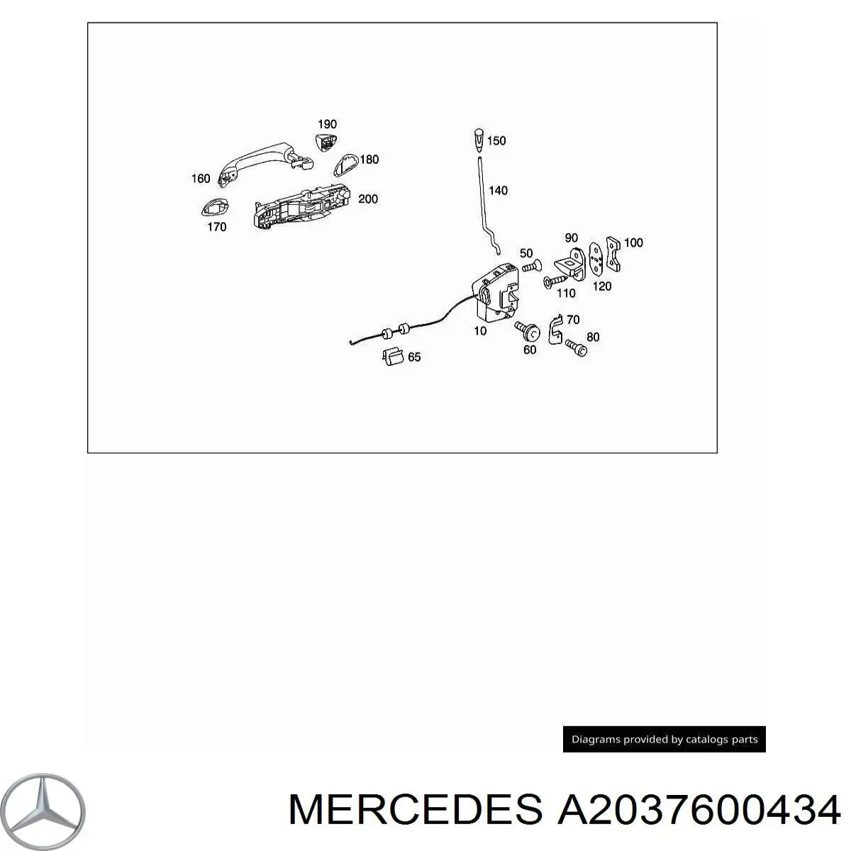 Тримач зовнішньої ручки дверей, передньої правої Mercedes A2037600434 ціна, від 5.08 USD