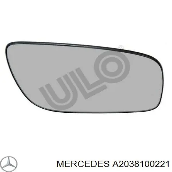 Купити A2038100221 Mercedes Скло дзеркала заднього виду, правого