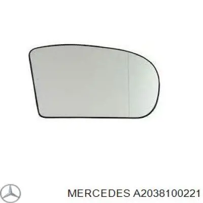 Купити A2038100221 Mercedes Скло дзеркала заднього виду, правого