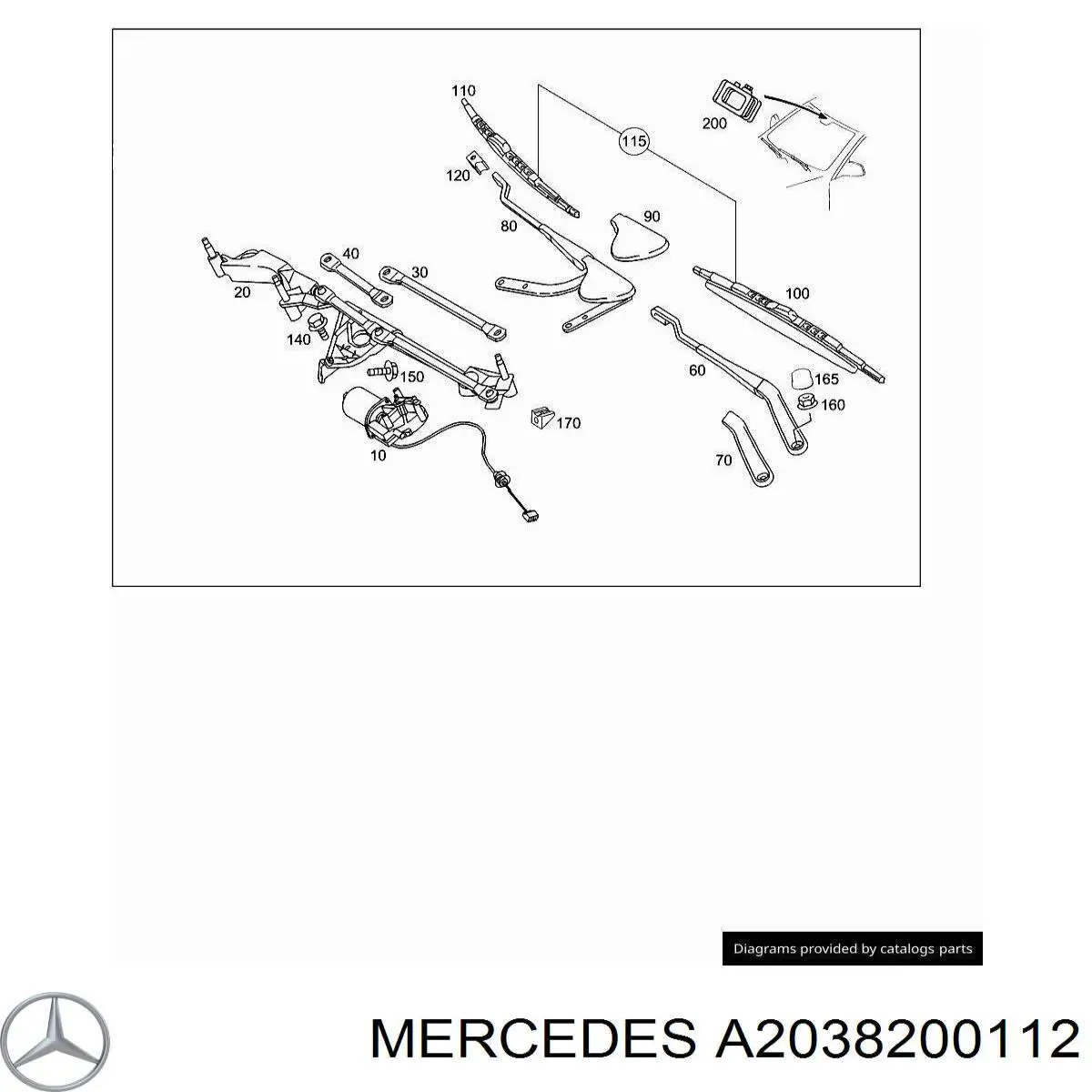 A2038200112 Mercedes Трапеція склоочисника