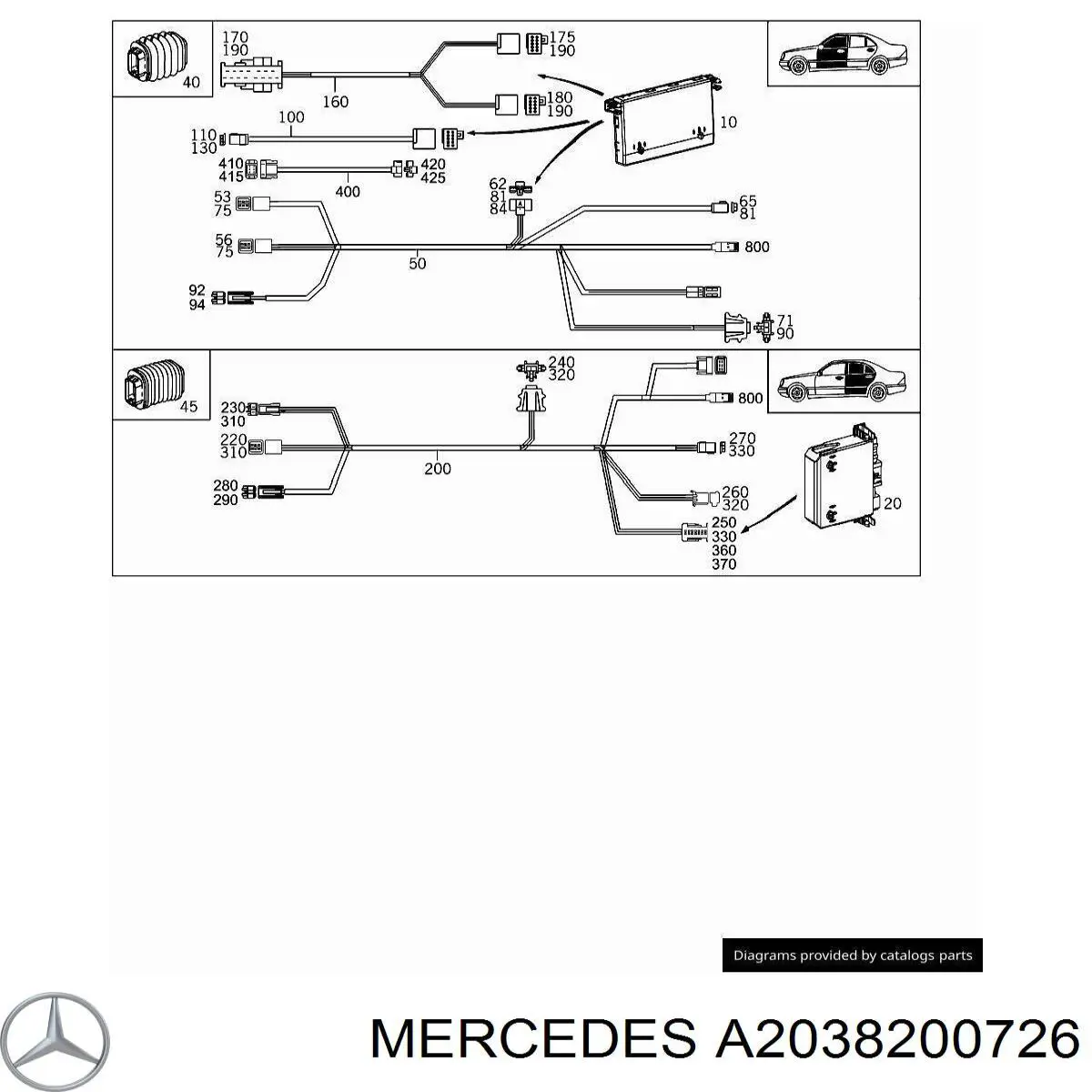 Блок комфорту задніх дверей A2038200726 Mercedes