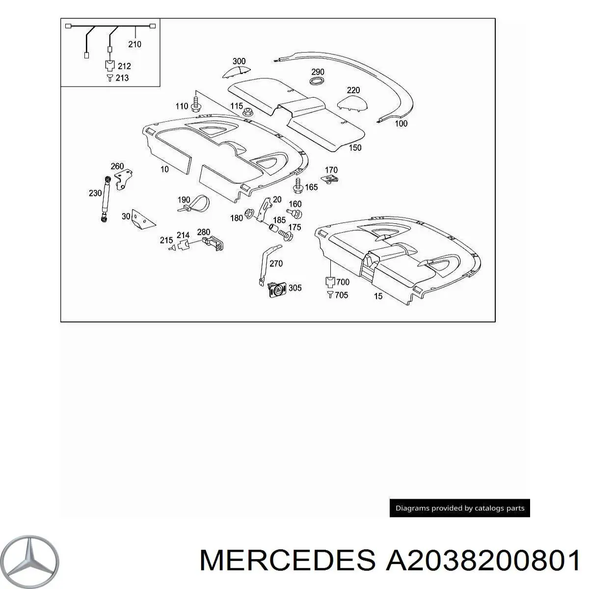 A2038200801 Mercedes Плафони внутрішнього освітлення