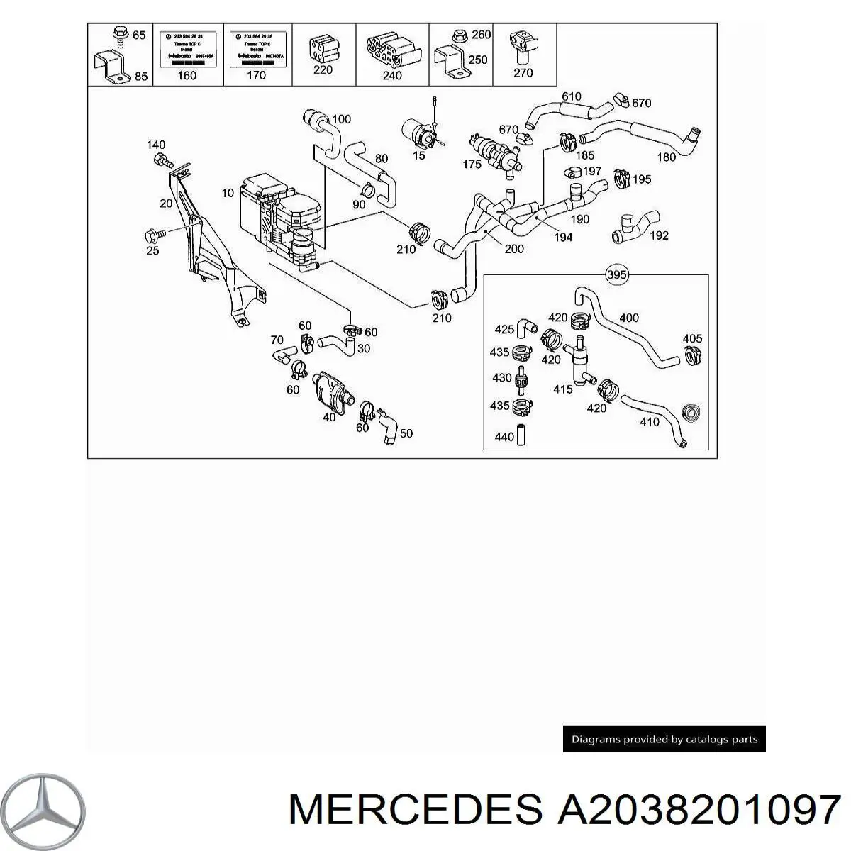  Mercedes A2038201097 ціна, від 13.94 USD
