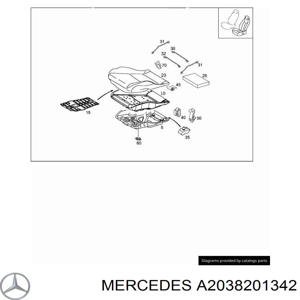  Mercedes A2038201342 ціна, від 14.06 USD