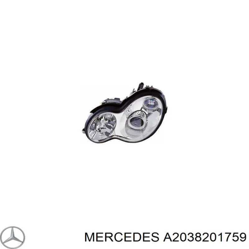 Фара ліва A2038201759 Mercedes