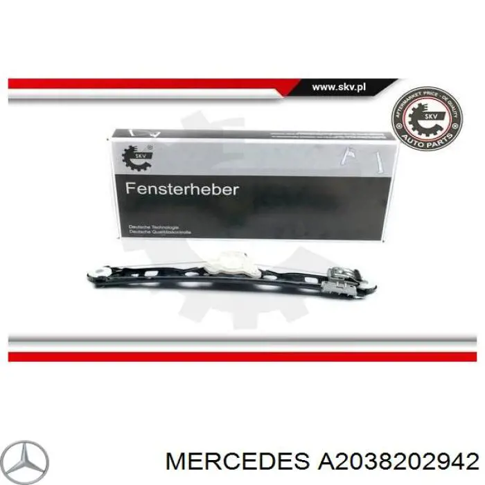 Купити A2038202942 Mercedes Мотор склопідйомника дверей задніх, лівих