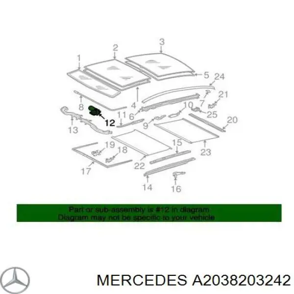 Двигун приводу люка Mercedes A2038203242 ціна, від 50.84 USD