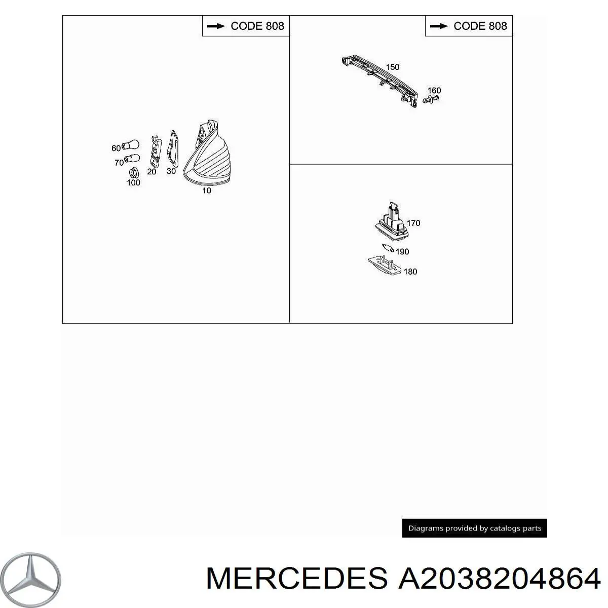 A2038204864 Mercedes Ліхтар задній правий