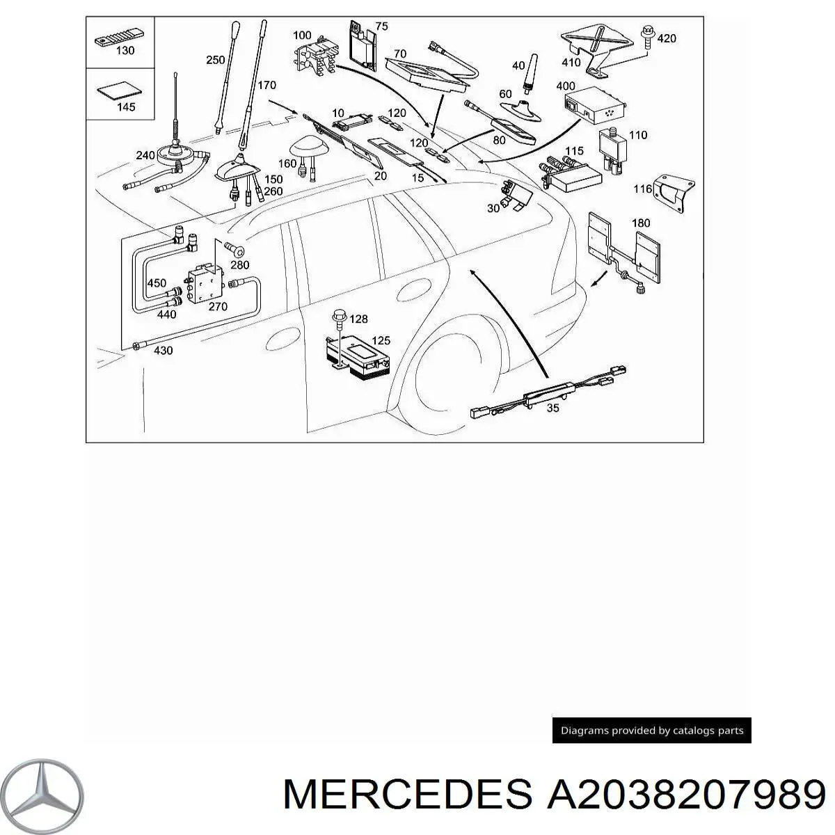 A2038207989 Mercedes Підсилювач сигналу антени
