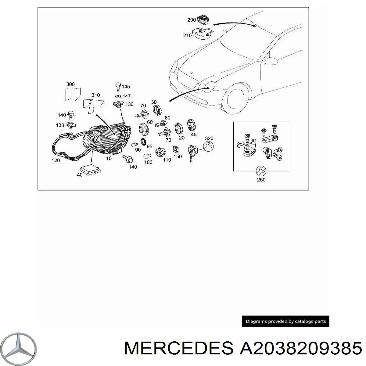 Блок розпалювання, ксенон Mercedes A2038209385 ціна, від 81.72 USD