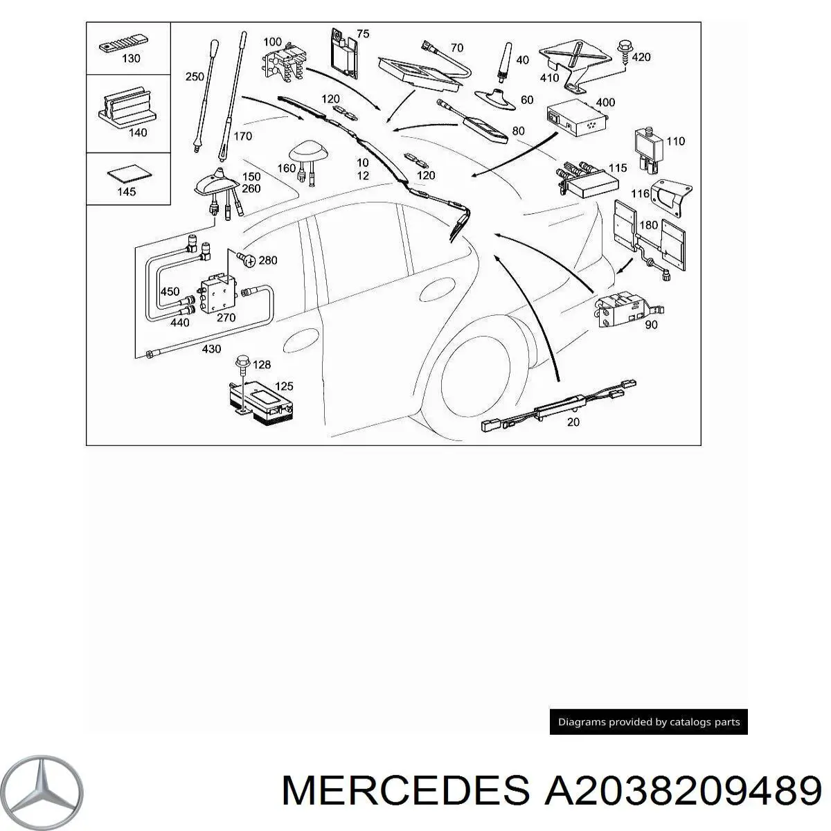  Mercedes A2038209489 ціна, від 2.53 USD