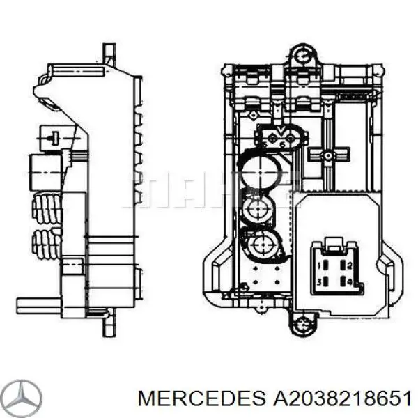 Резистор пічки A2038218651 Mercedes