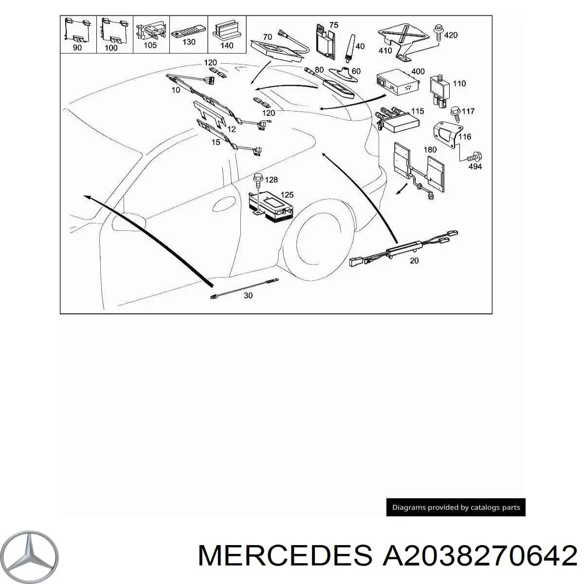  Mercedes A2038270642 ціна, від 20.27 USD