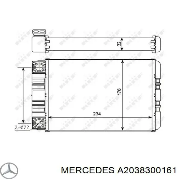 Радіатор пічки (обігрівача) Mercedes A2038300161 ціна, від 29.30 USD