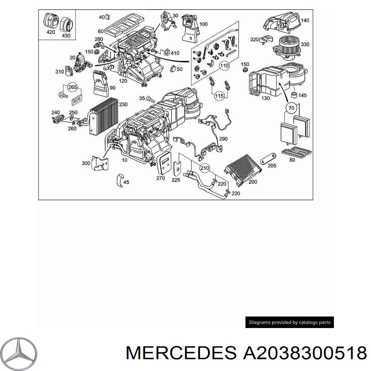 Фільтр салону A2038300518 Mercedes