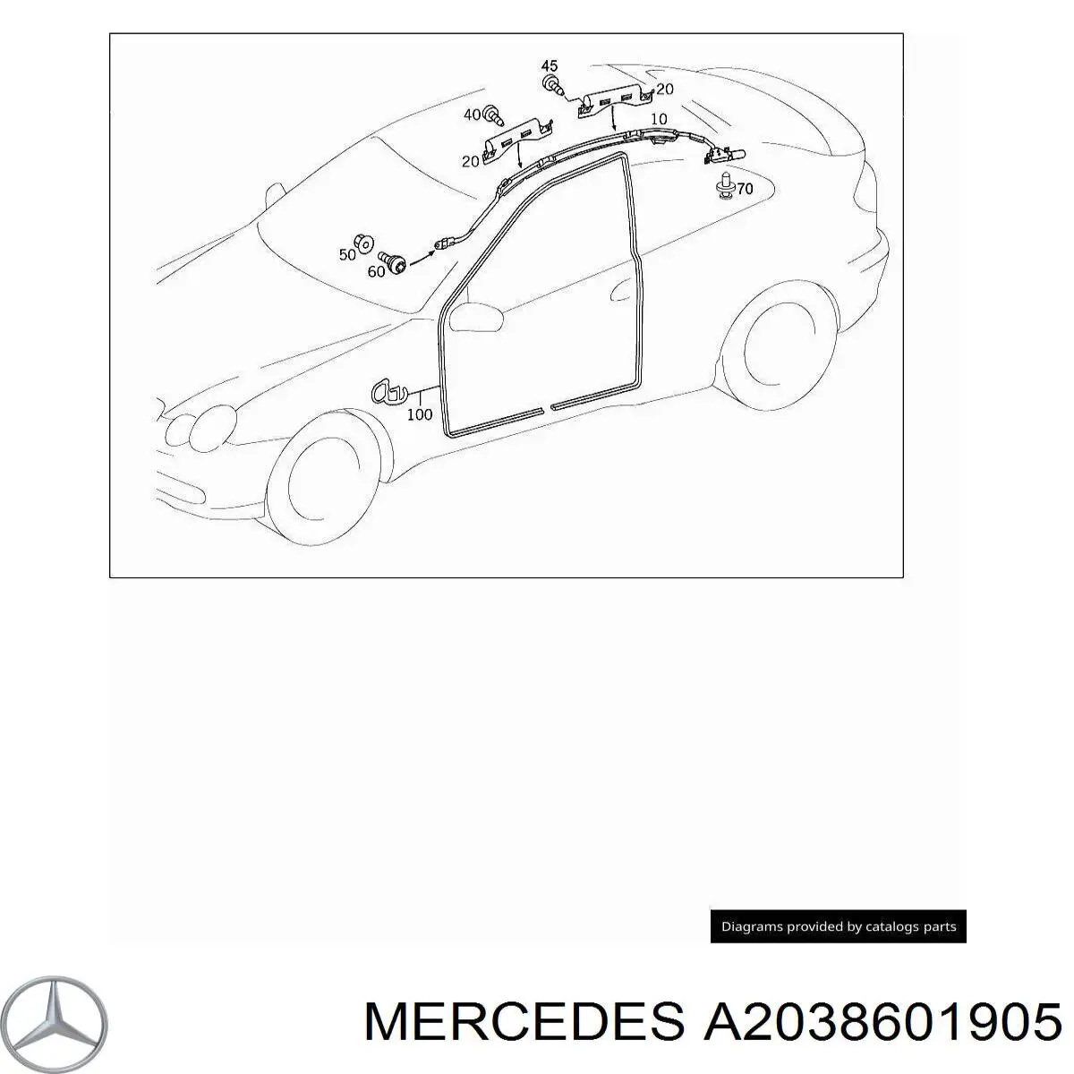 A2038601905 Mercedes Подушка безпеки, збоку ейрбегів
