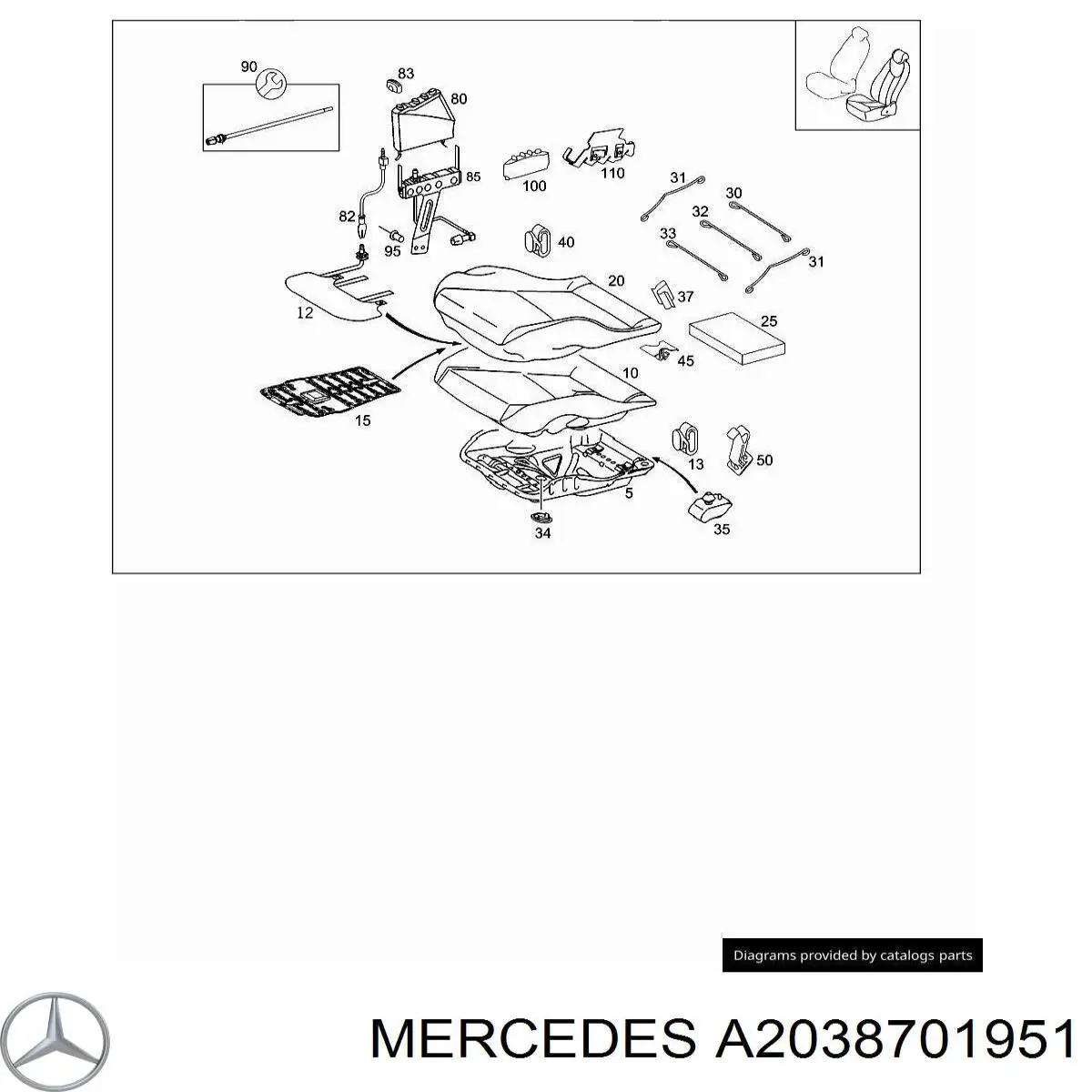 Датчик зайнятості сидіння Mercedes A2038210592 ціна, від 31.67 USD