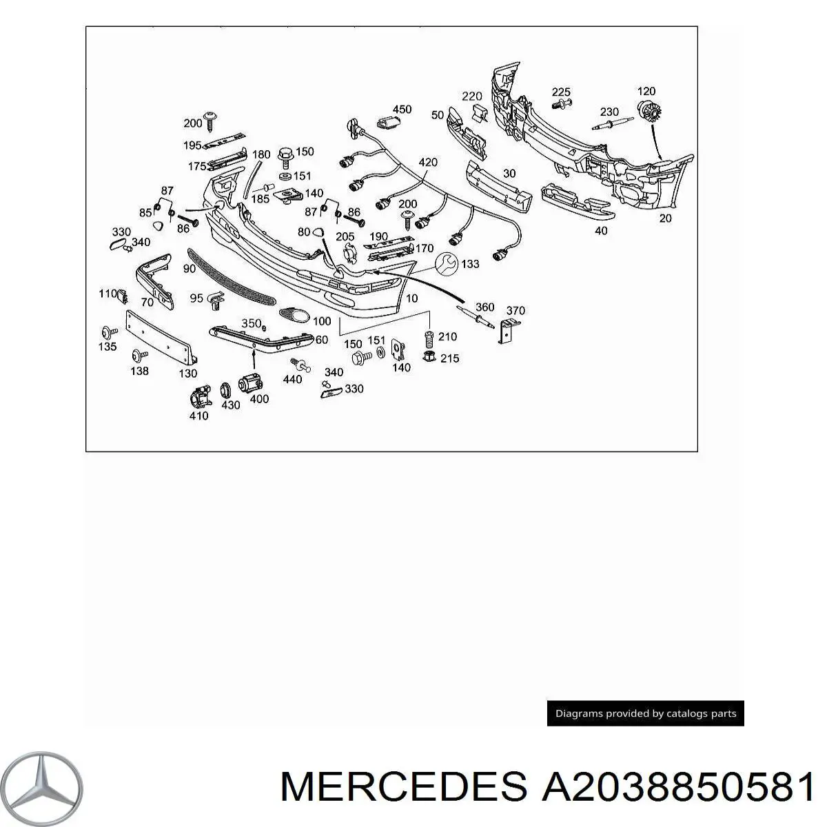 Кріплення переднього номера автомобіля Mercedes A2038850581 ціна, від 13.86 USD