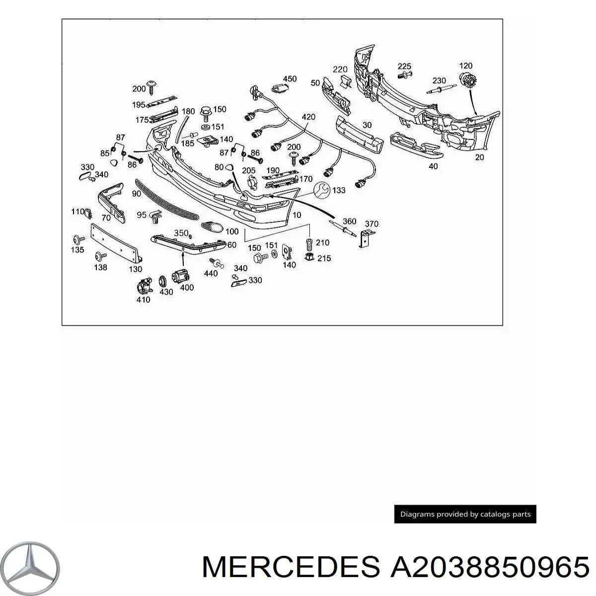A2038850965 Mercedes Балка бампера переднього