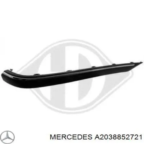 Накладка бампера заднього, ліва Mercedes A2038852721 ціна, від 25.34 USD