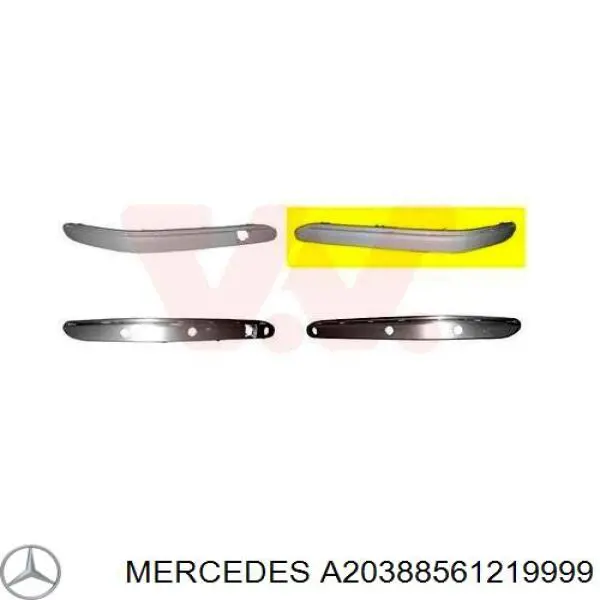 20388561219040 Mercedes молдинг переднього бампера, лівий