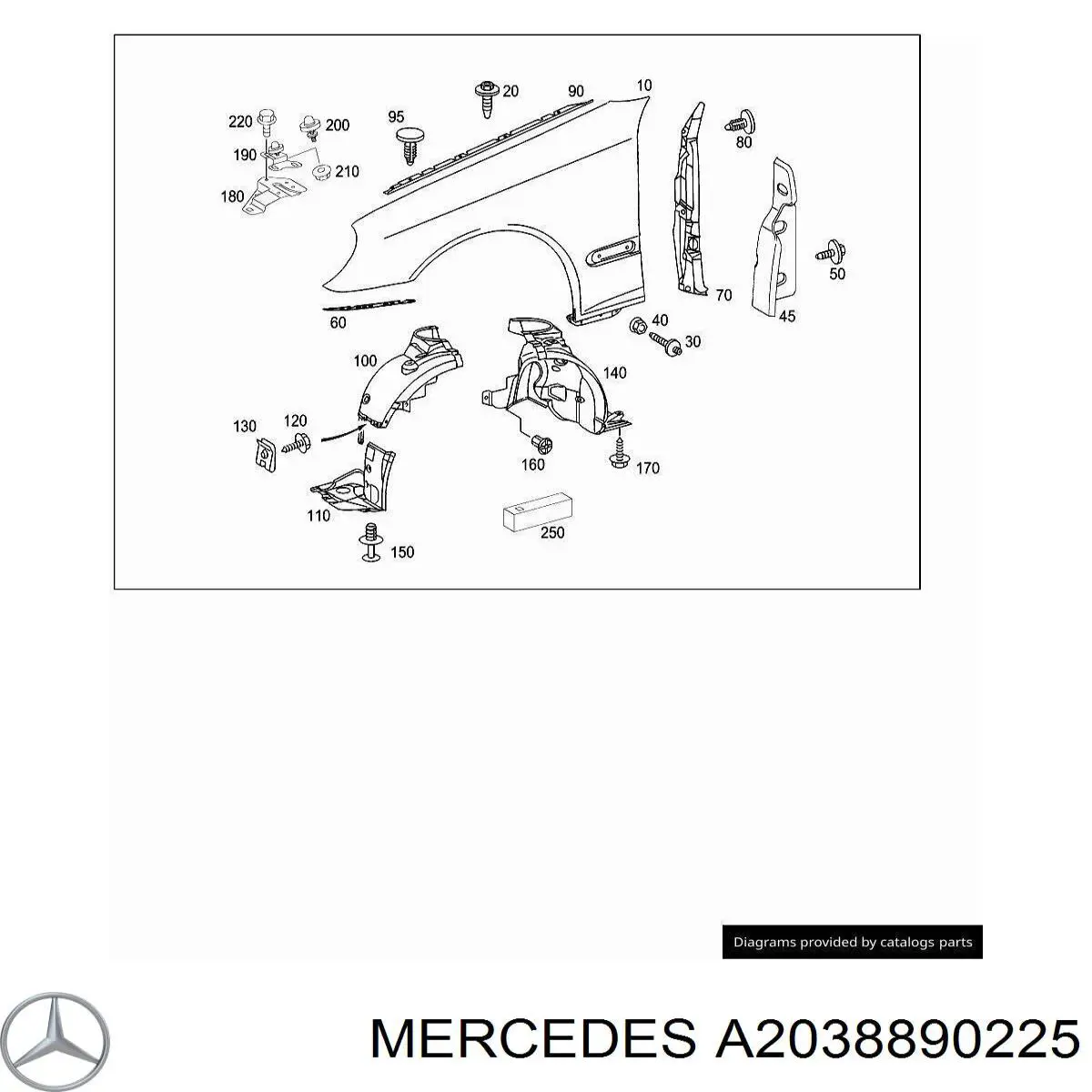  Mercedes A2038890225 ціна, від 2.53 USD