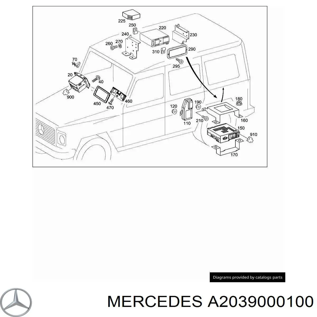 Магнітола (радіо AM/FM) Mercedes A2039000100 ціна, від 165.21 USD