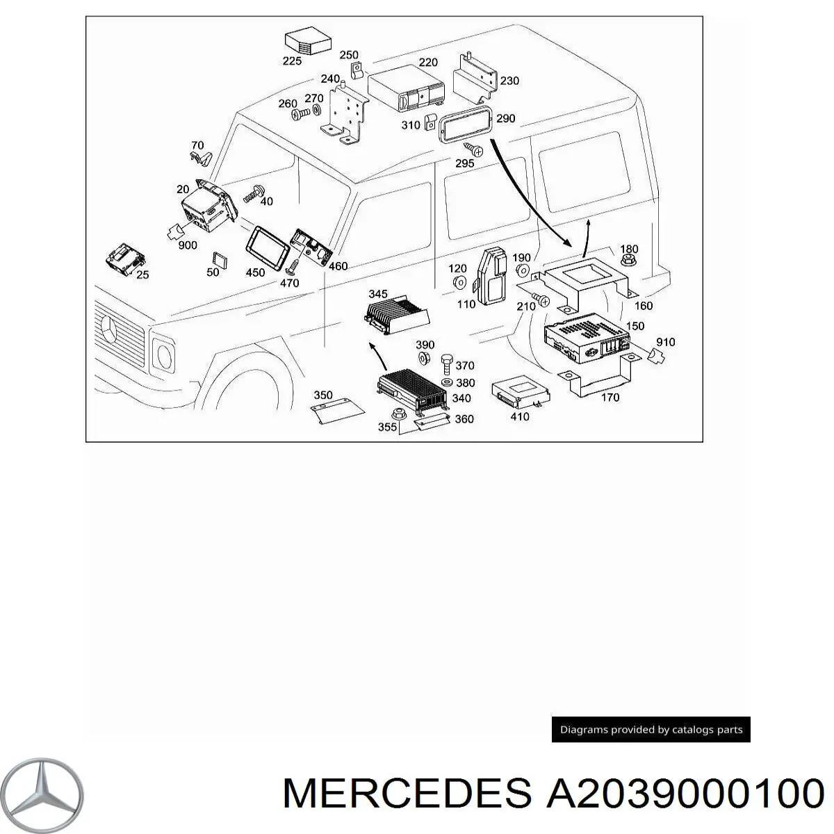 A2039000100 Mercedes Магнітола (радіо AM/FM)