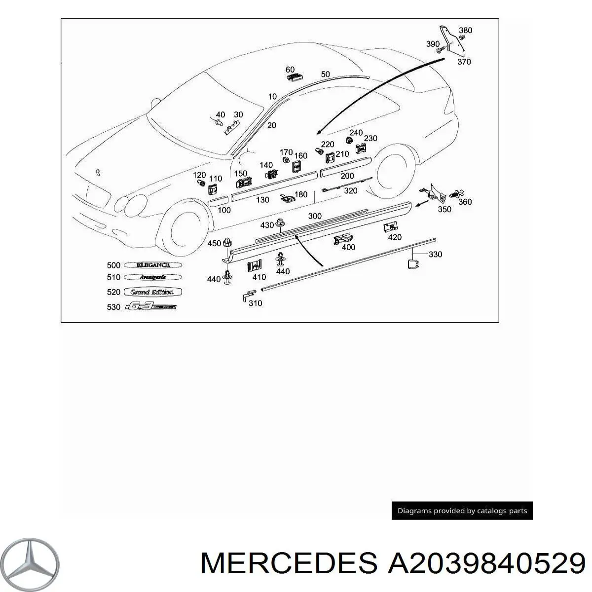  Mercedes A2039840529 ціна, від 1.14 USD
