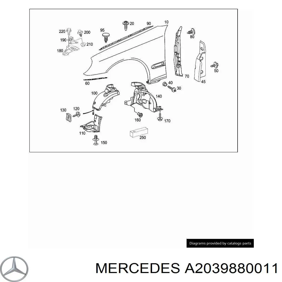 A2039880011 Mercedes Буфер капота гумовий