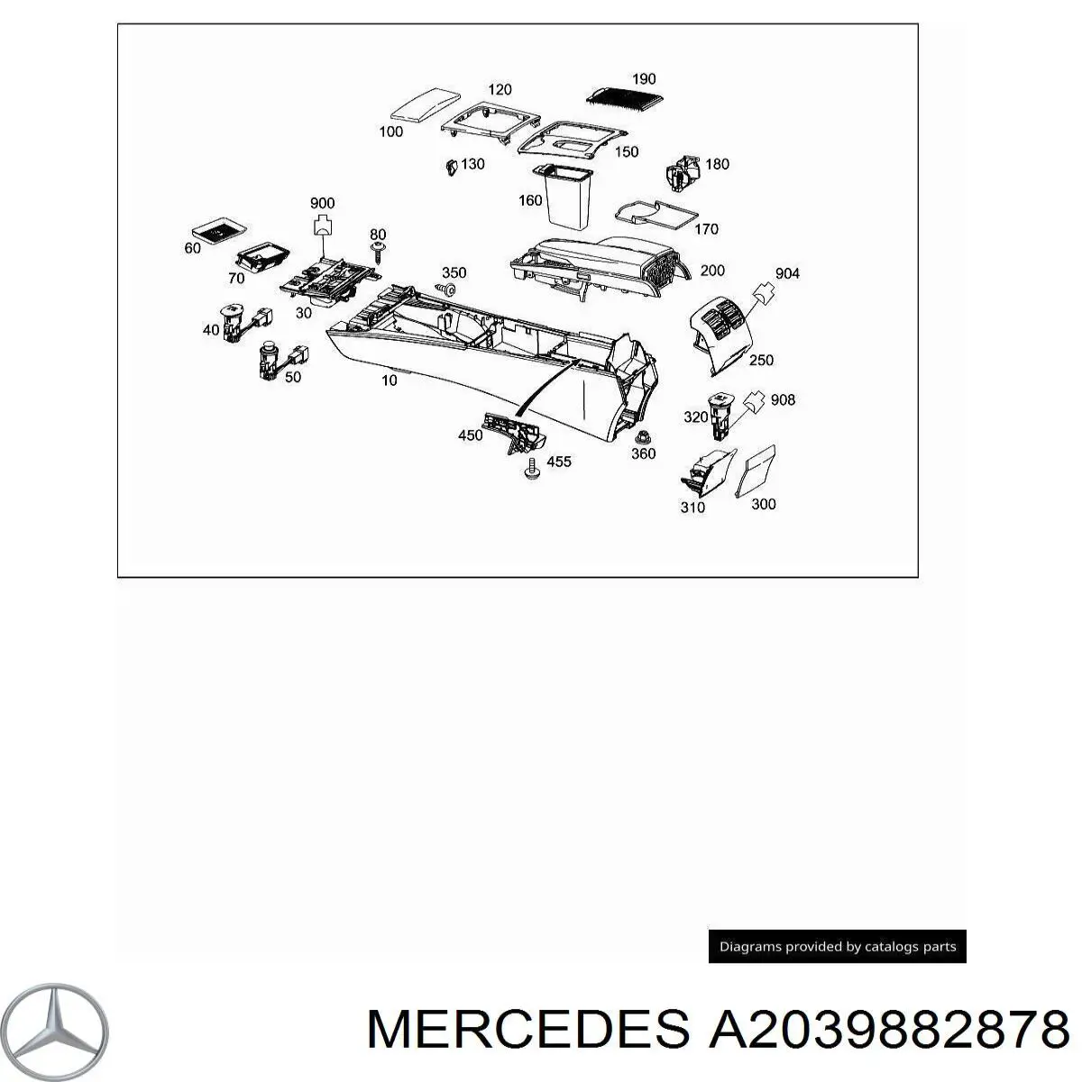 Кронштейн/хомут глушника, задній A2039882878 Mercedes