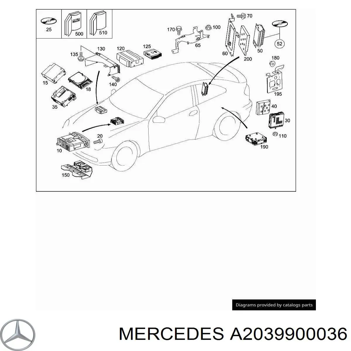  Mercedes A2039900036 ціна, від 2.32 USD