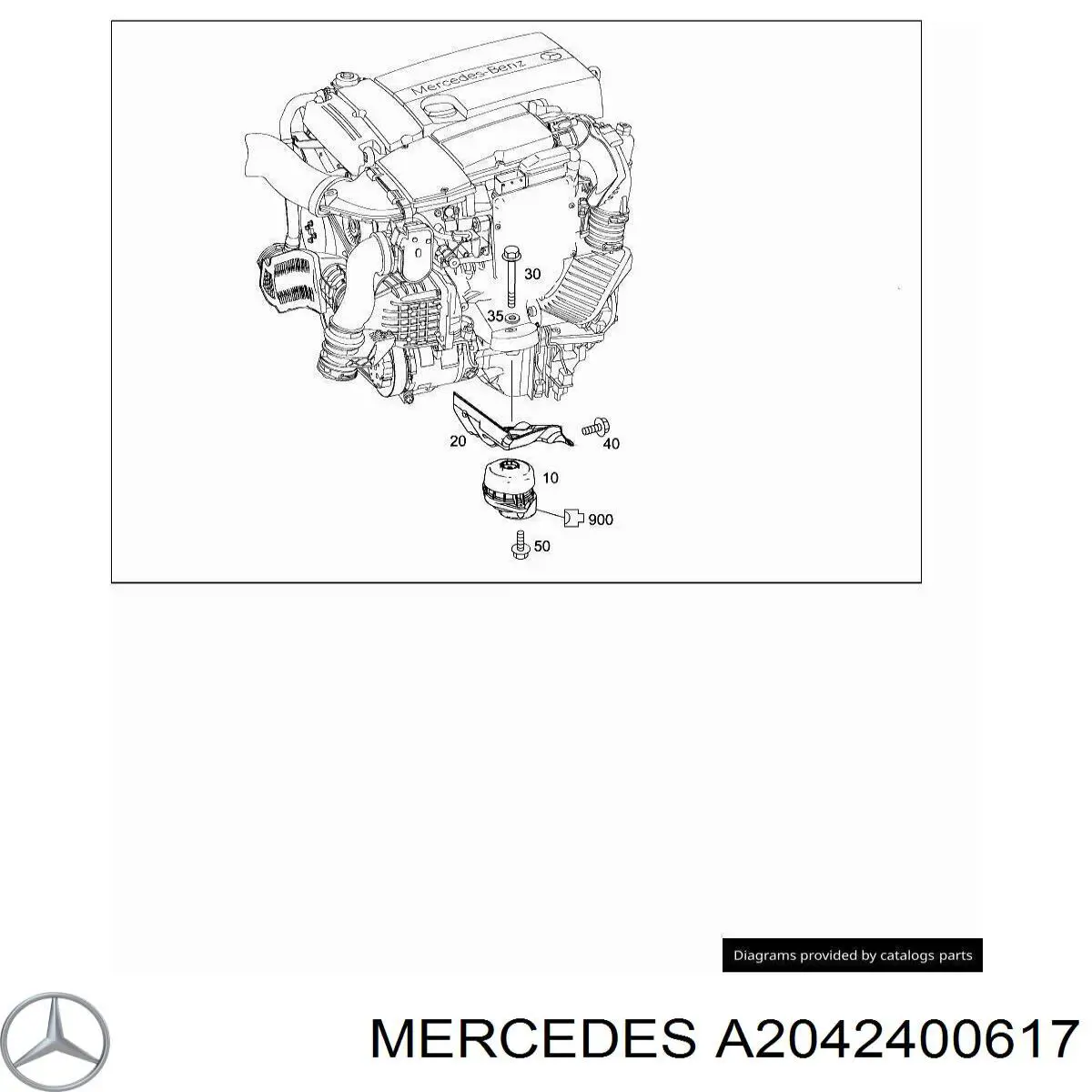 A2042400617 Mercedes подушка (опора двигуна, ліва)