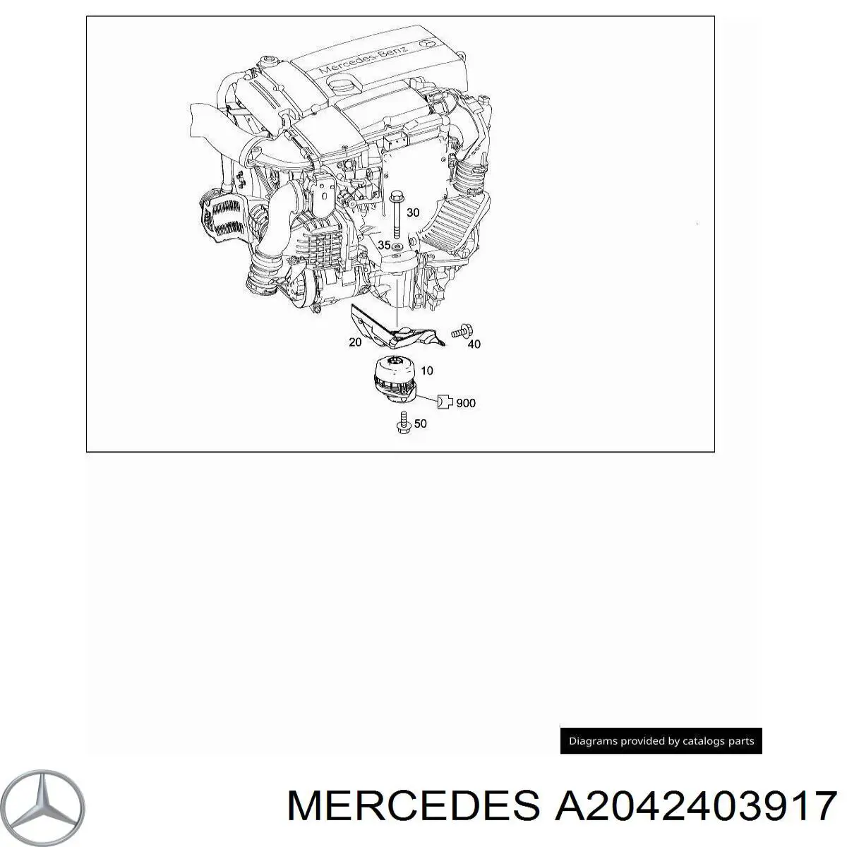 A2042403917 Mercedes подушка (опора двигуна, права)