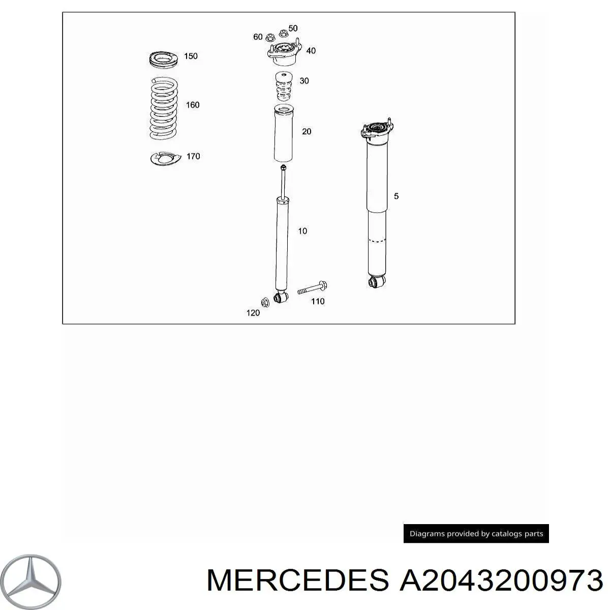 Опора амортизатора заднього Mercedes A2043200973 ціна, від 12.85 USD