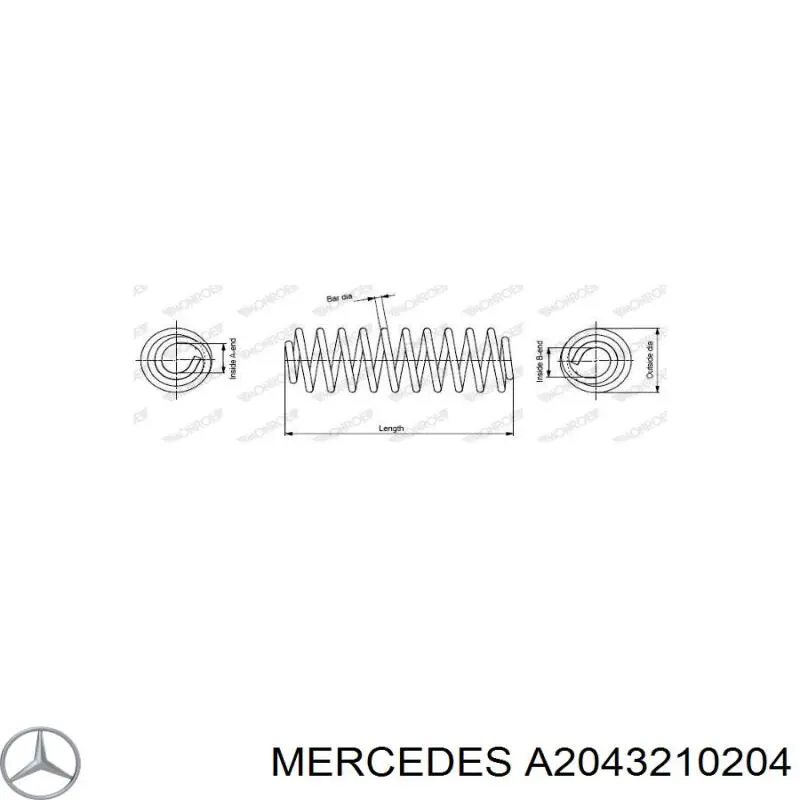 Пружина передня Mercedes A2043210204 ціна, від 31.55 USD