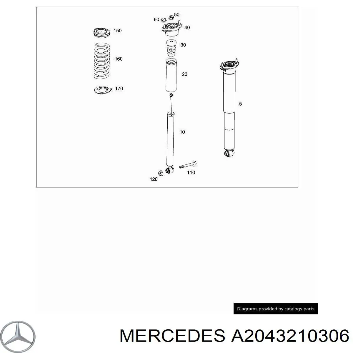  Буфер-відбійник амортизатора заднього Mercedes C 